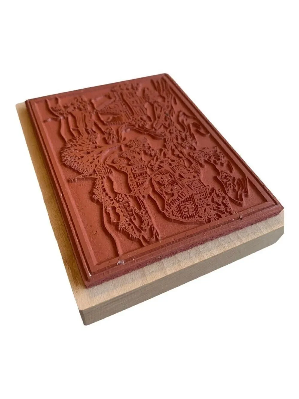 PSX Designs Wood Mounted Stamp Victorian Village Ice Skating K-2063 Snow Holiday